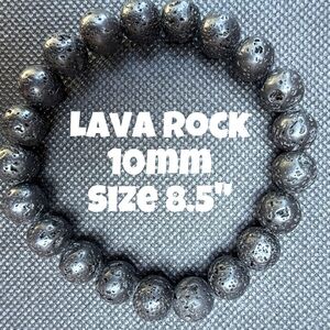 Authentic Lava Rock‎ Stone Stretchy Bracelet from Bombshell Beads